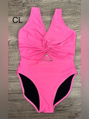 Leotard Girls' Bright Pink Twist-Front Dance Costume